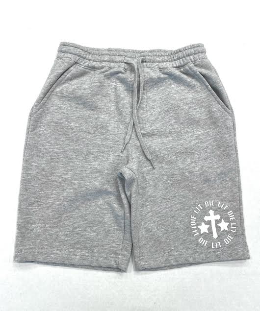 DIE LIT CLASSIC LOGO JOGGER SHORTS - GRAY